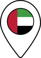unido árabe emiratos bandera mapa alfiler navegación icono. png
