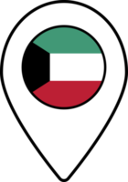 Kuwait bandeira mapa PIN navegação ícone. png