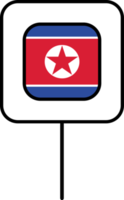 North Korea flag square pin icon. png