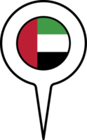 Unidos árabe Emirados bandeira mapa ponteiro ícone. png