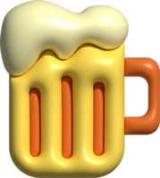 beer glass 3D icon, drinks 3D icon. png