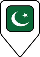 Pakistan drapeau carte épingle la navigation icône, carré conception. png
