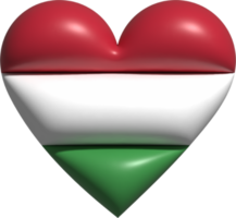 Hungria bandeira coração 3d. png
