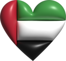 United Arab Emirates flag heart 3D. png