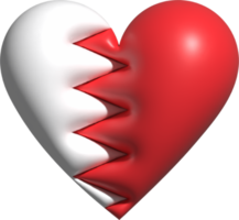 Bahrain flag heart 3D. png