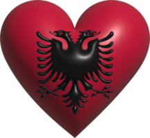 Albânia bandeira coração 3d. png