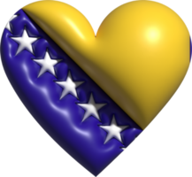 Bosnie et herzégovine drapeau cœur 3d. png