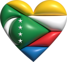 Comoros flag heart 3D. png