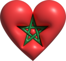 Maroc drapeau cœur 3d. png