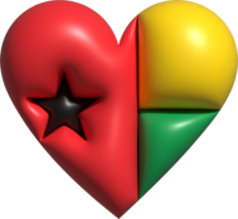 Guinea Bissau bandera corazón 3d. png