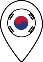 sul Coréia bandeira mapa PIN navegação ícone. png