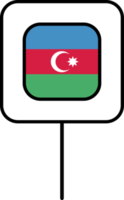 Azerbaijão bandeira quadrado PIN ícone. png