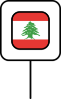 Líbano bandeira quadrado PIN ícone. png