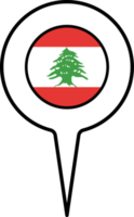 Líbano bandeira mapa ponteiro ícone. png