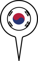 sur Corea bandera mapa puntero icono. png