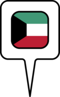 Kuwait flag Map pointer icon, square design. png