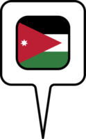 Jordán bandera mapa puntero icono, cuadrado diseño. png