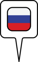 Russia flag Map pointer icon, square design. png
