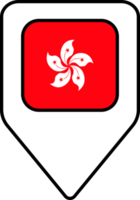 Hong Kong flag map pin navigation icon, square design. png