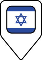 Israel bandera mapa alfiler navegación icono, cuadrado diseño. png