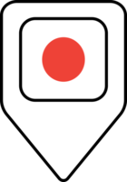 Japón bandera mapa alfiler navegación icono, cuadrado diseño. png