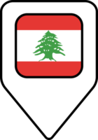 Lebanon flag map pin navigation icon, square design. png