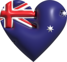 Austrália bandeira coração 3d. png