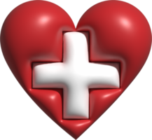 Switzerland flag heart 3D. png