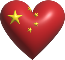 Chine drapeau cœur 3d. png