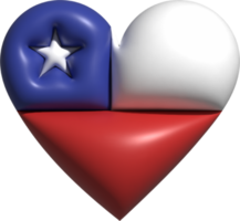 Chile bandera corazón 3d. png