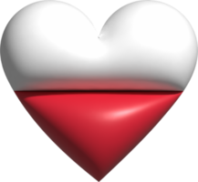 Polonia bandera corazón 3d. png