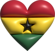Ghana Flagge Herz 3d. png