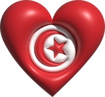 tunisia bandiera cuore 3d. png