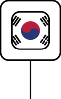 Sud Corea bandiera piazza perno icona. png