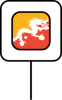 Bhutan flag square pin icon. png