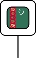 Turkmenistán bandera cuadrado alfiler icono. png