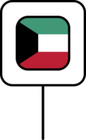 Kuwait flag square pin icon. png