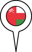 Oman drapeau carte aiguille icône. png