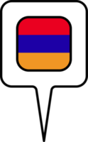 Armenië vlag kaart wijzer icoon, plein ontwerp. png