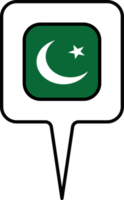 Pakistán bandera mapa puntero icono, cuadrado diseño. png