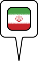 Iran flag Map pointer icon, square design. png