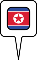 norr korea flagga Karta pekare ikon, fyrkant design. png