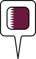 Qatar bandiera carta geografica pointer icona, piazza design. png