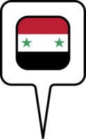 Syrie drapeau carte aiguille icône, carré conception. png