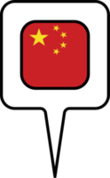 Chine drapeau carte aiguille icône, carré conception. png