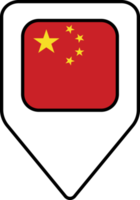 China bandeira mapa PIN navegação ícone, quadrado Projeto. png