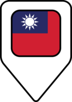 Taiwan bandeira mapa PIN navegação ícone, quadrado Projeto. png