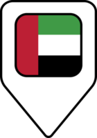 uni arabe émirats drapeau carte épingle la navigation icône, carré conception. png