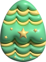 Easter egg 3d green color, Happy Easter Day. png