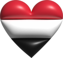 Yemen flag heart 3D. png